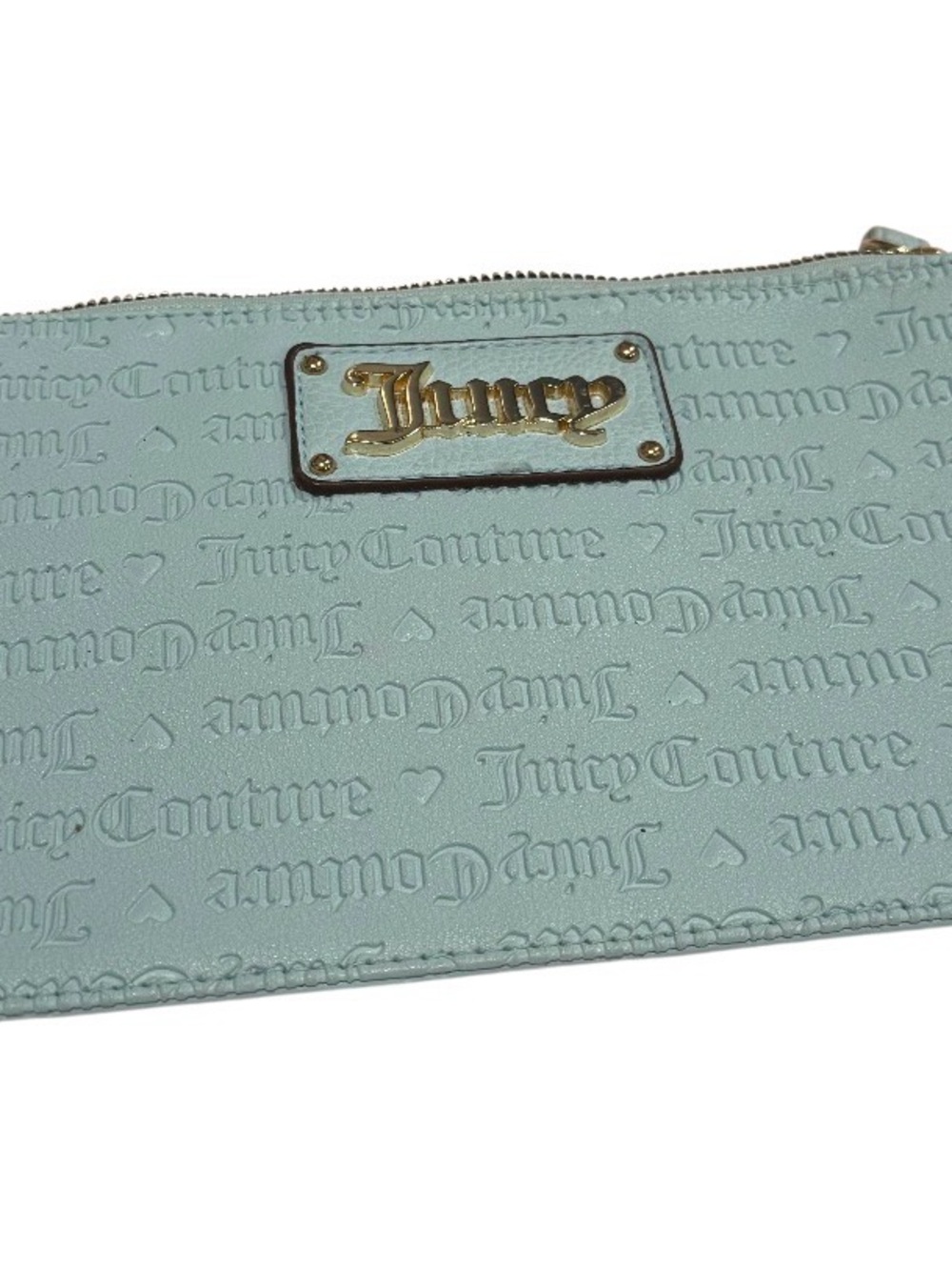 Juicy Couture Icicle Blue Debossed Logo Wristlet Wallet - Picture 3 of 7